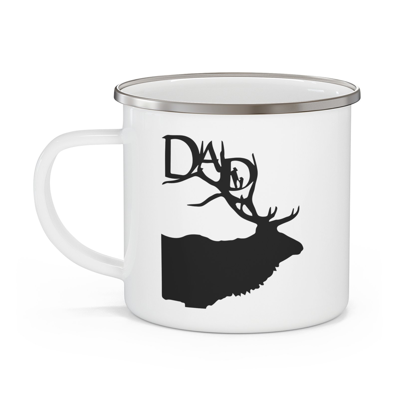 Bugle Chaser Enamel Camping Mug — Hunting Antler Outdoors Coffee Cup - Image 3