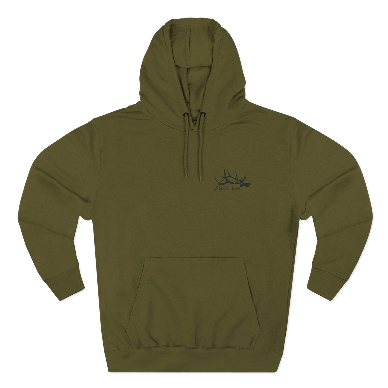 Minimal Bugle Chaser Hoodie — Small Chest Bugle Chaser Logo Graphic Fleece Pullover - Image 13