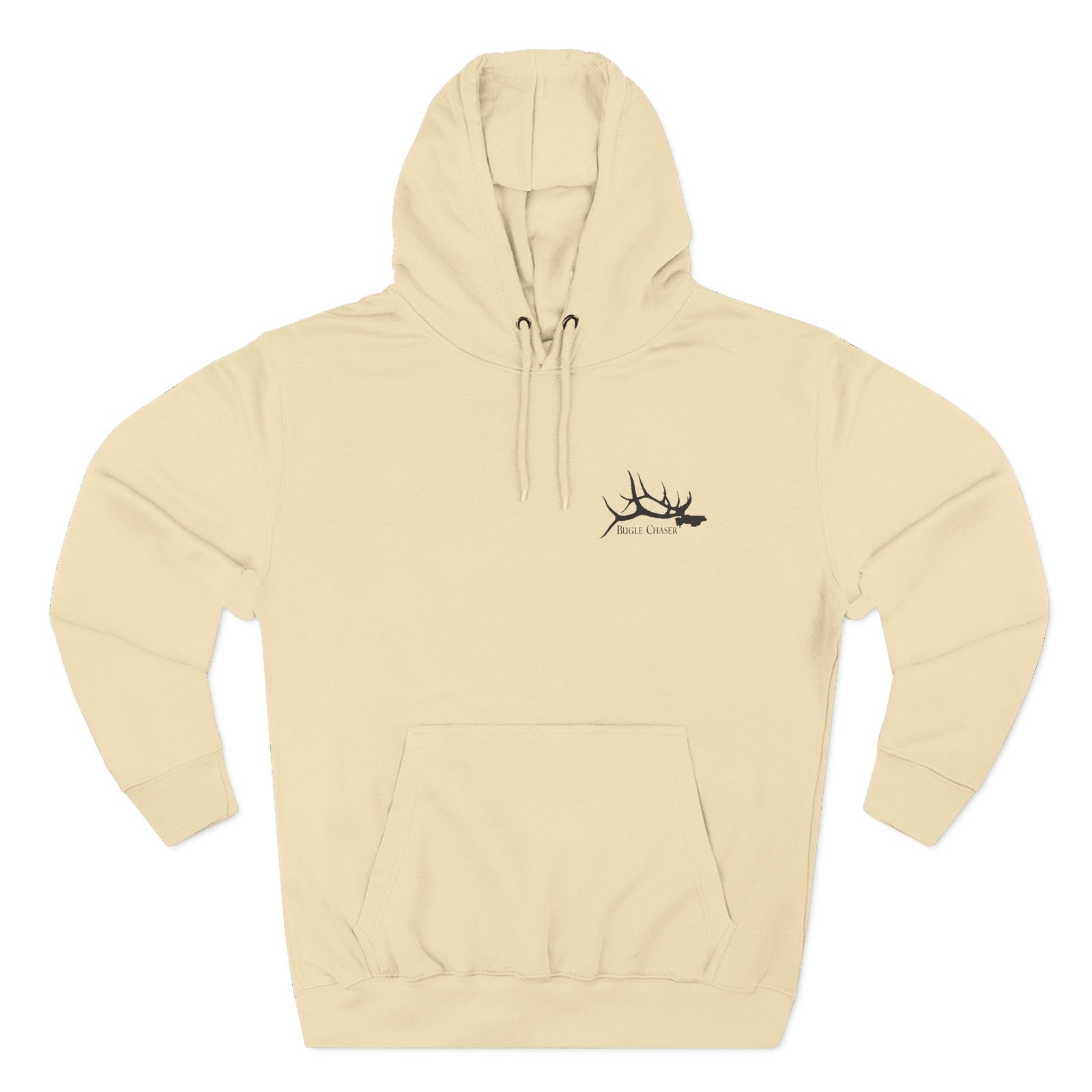 Minimal Bugle Chaser Hoodie — Small Chest Bugle Chaser Logo Graphic Fleece Pullover - Image 7