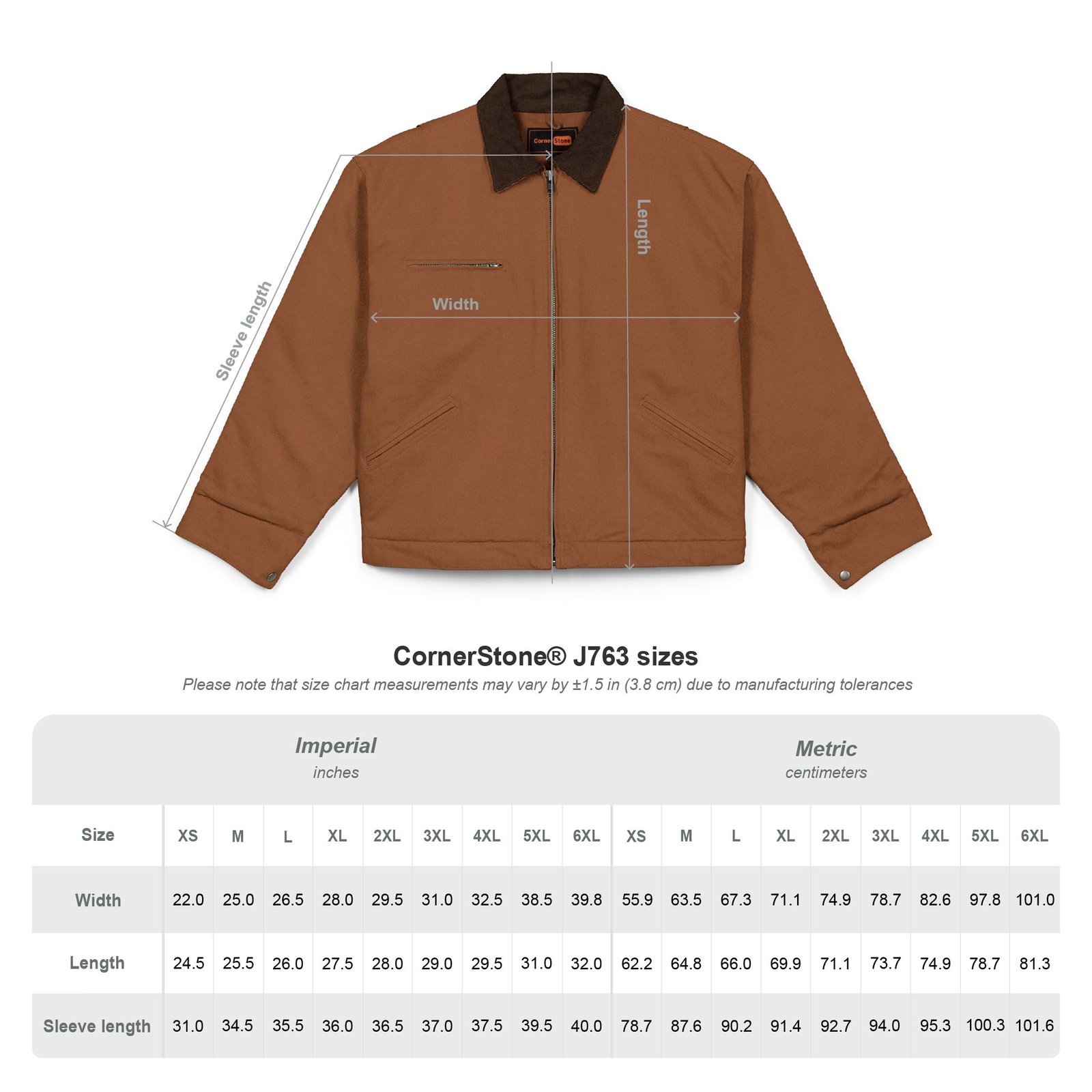 Embroidered Duck Cloth Work Jacket — Rugged Carhartt-Style Brown Utility Coat - Image 4