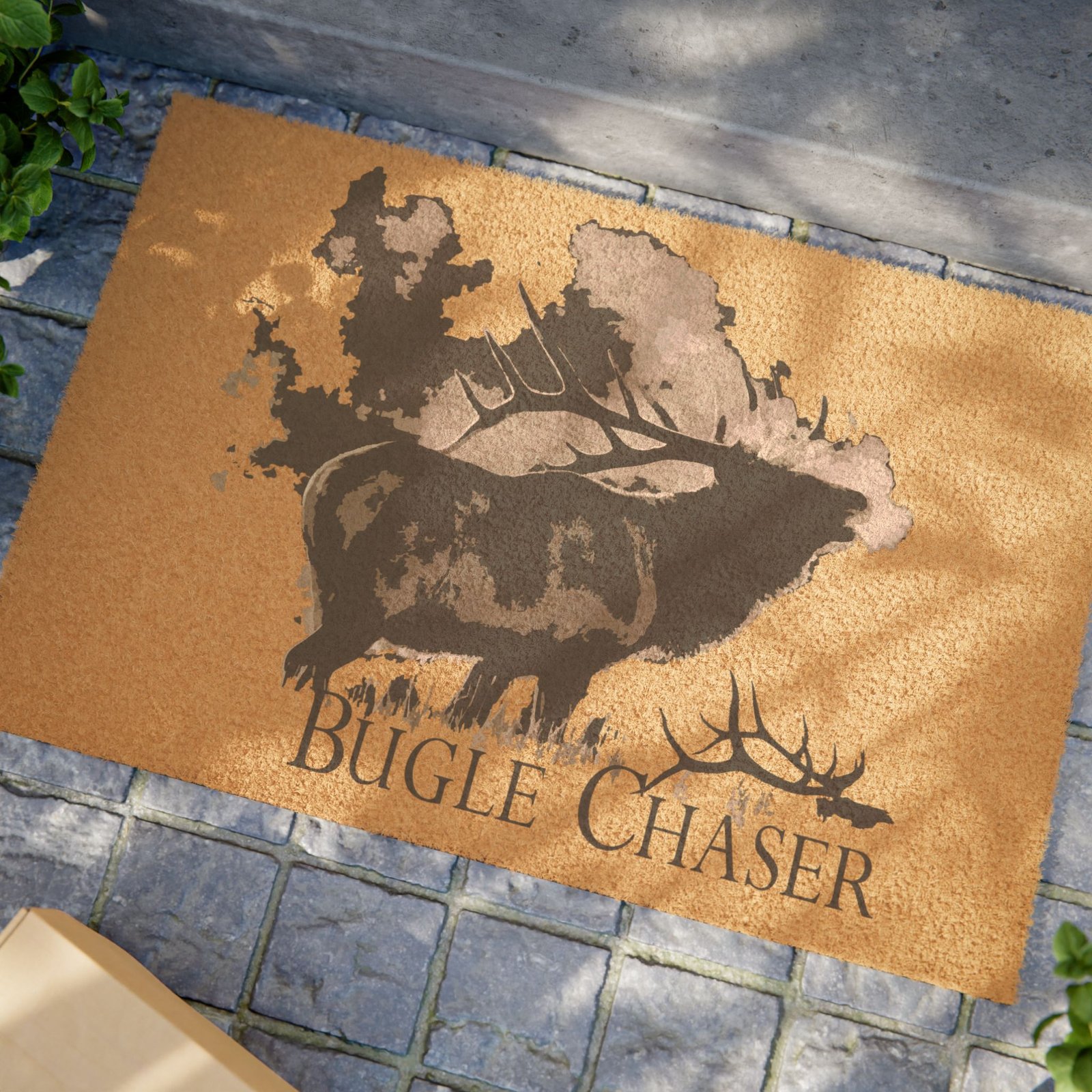 Bugle Chaser Doormat — Rustic Hunting Moose Welcome Mat - Image 4