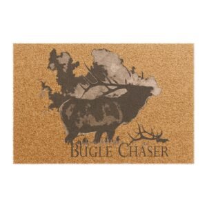 Bugle Chaser Doormat — Rustic Hunting Moose Welcome Mat