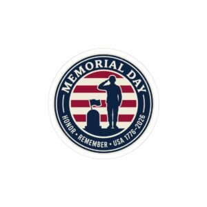 Memorial Day 1776–2026 Kiss-Cut Stickers | USA 250, vintage distressed patriotic