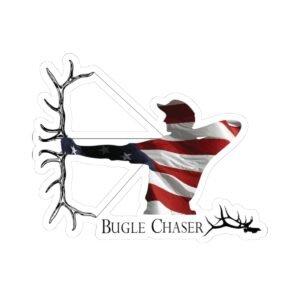 Bugle Chaser American Flag Archery Sticker